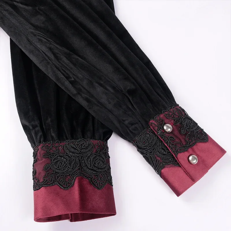 Mens Black Ruffled Pirate 2025 Shirts Vampire new Renaissance Victorian Steampunk Gothic Medieval Long Sleeve Shirt Men Halloween Costume