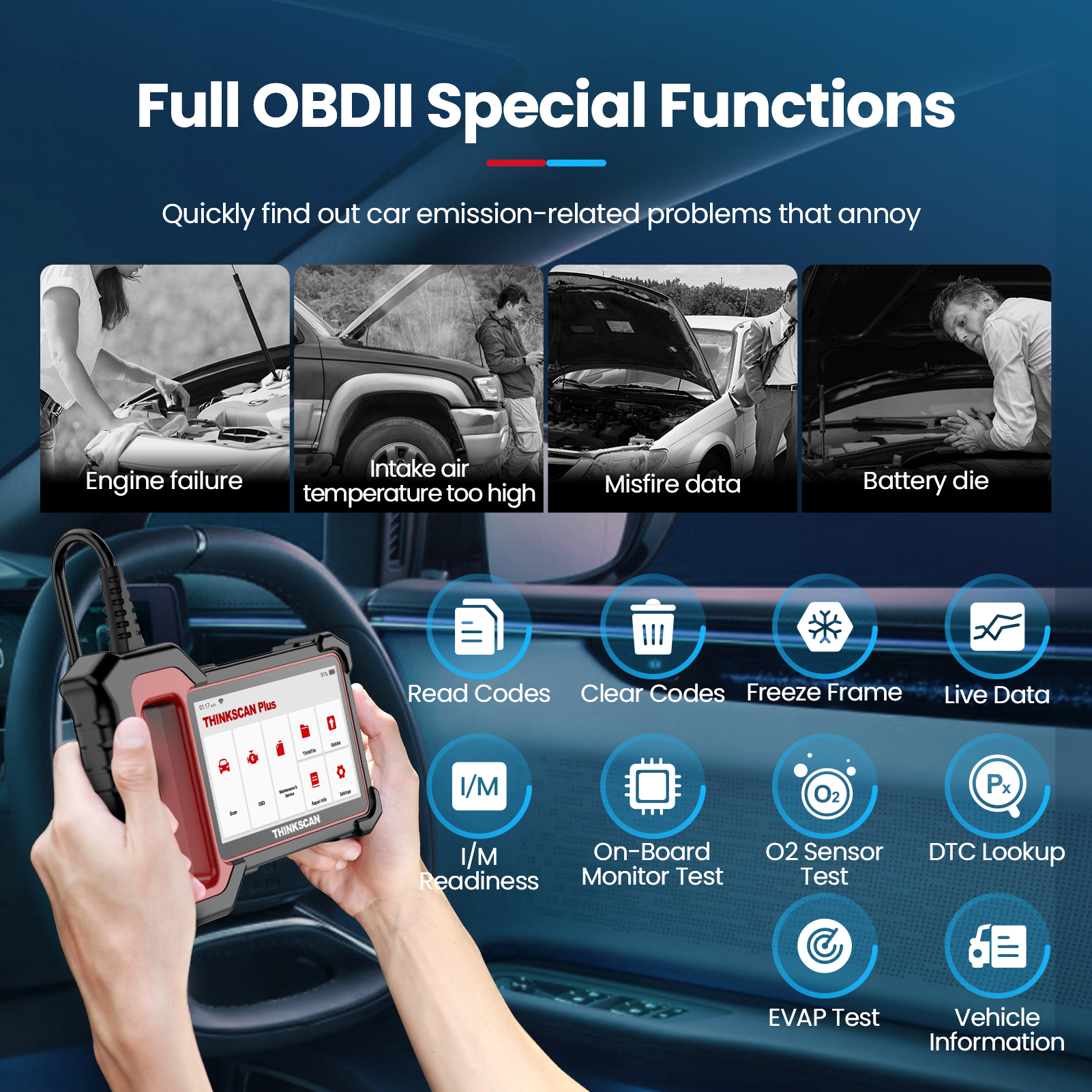 Thinkscan Plus S7 S4 S6 OBD2 Car Diagnostic Tools ABS/SRS/ECM/TCM/BCM Code Reader Auto obd2 Scanner Fault DIYers Code Scan Tools 3566c