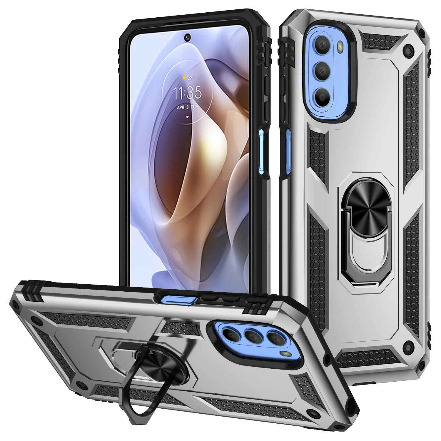 Case for new 2025 Motorola Moto G31 G41 Shockproof Bumper Armor Protective Magnetic Holder Ring Case Cover for Moto G 31 41