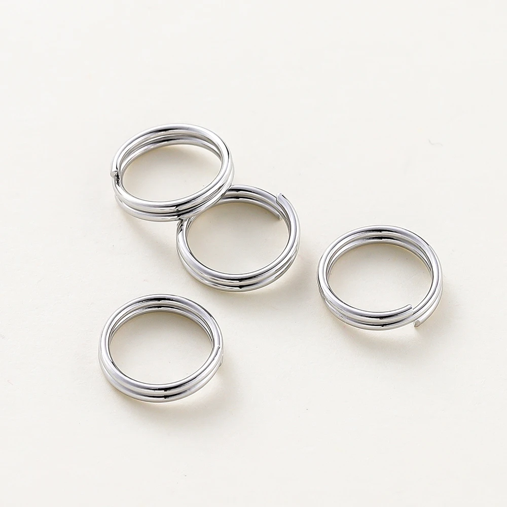 50pcs/lot 4-8mm 14K 18K Gold Plated Brass Double Loops Keyring Jump Rings Split Ring Connectors For DIY Jewelry Making Findings