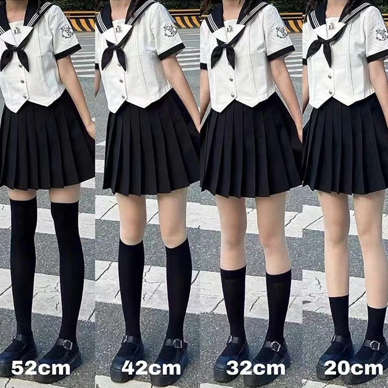 women socks Calf socks korean style japanese style Veet 2025 black white new Comfortable sweet girl happy funny socks