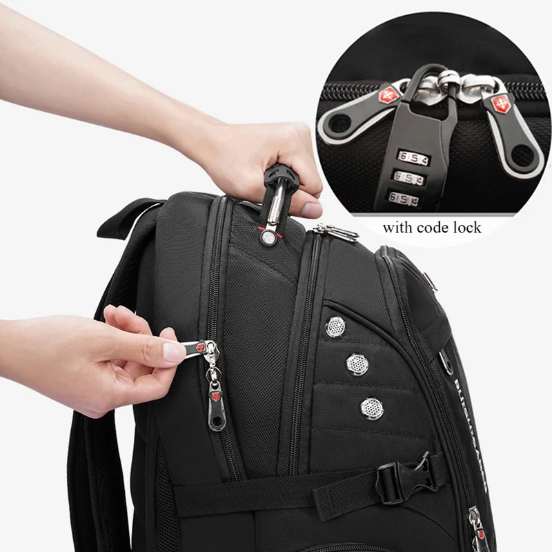 Waterproof 15.6/17.3 Inch new Laptop 2025 Backpack Men USB Charging Swiss Backpack Travel Women Rucksack Male Vintage School Bag Mochila
