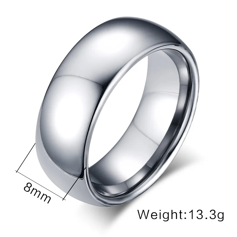 Vnox Classic Men Rings 2025 Real Tungsten Male new Wedding Jewelry Hand polished High Quality