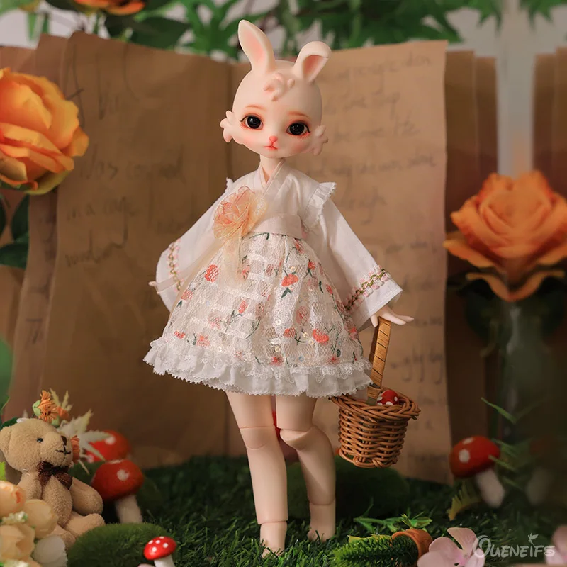 2025 Tsuk Doll BJD 1/6 FenJian Body Cute bunny wears A short A-skirt with wide sleeves High Quality new Doll Surprise Gift for Girls