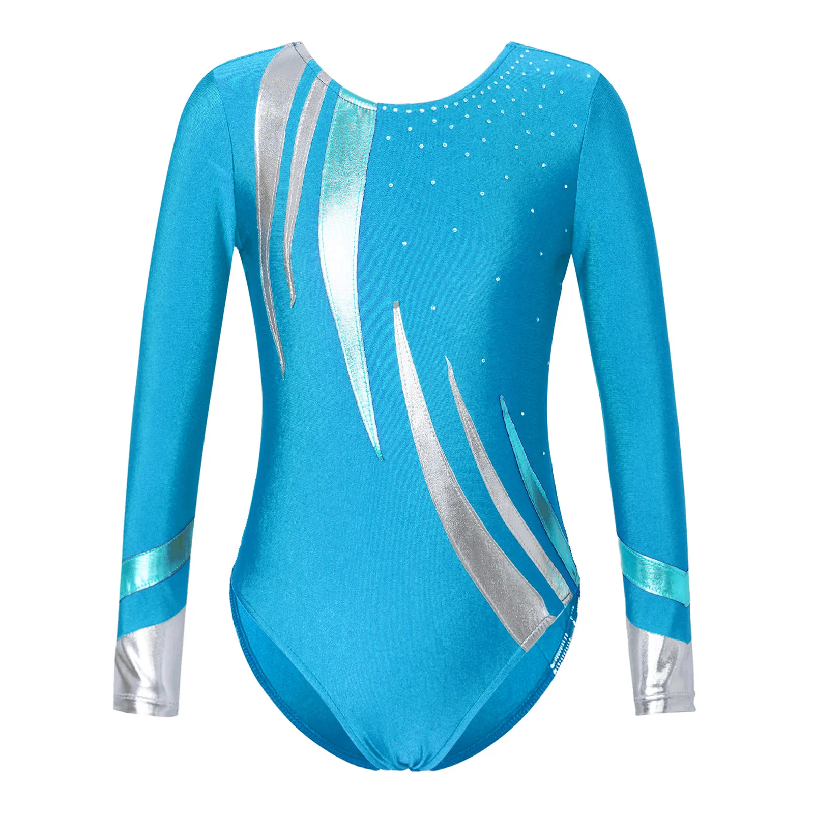 Girls Kids Shiny Gymnastic Suit Long Sleeve 2025 Leotard Ballet Bodysuit Children's Artistic Gymnastics new Tracksuit Performance Costume