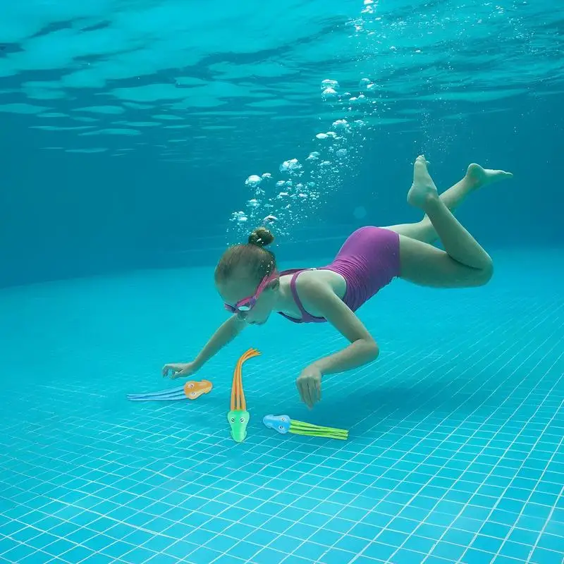 Diving Toys Underwater Swimming Pool Toys Colorful Shark Fishbone Jellyfish Torpedo Underwater Games Throw Toy Diving Training
