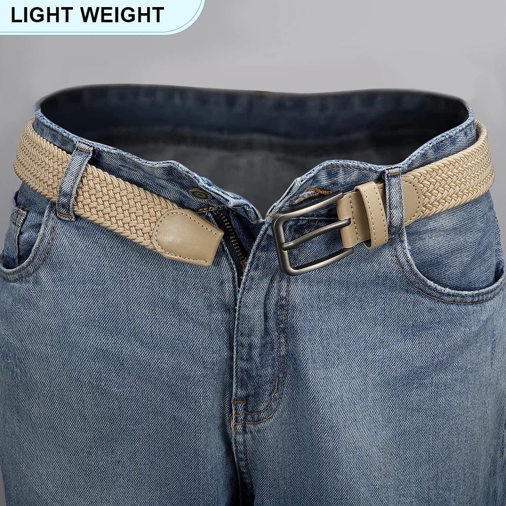 115cm Men's Elastic Belts Unisex Casual Woven Belt for Outdoor Rock Climbing Training Work Women'S Belt Paired with Jeans Belt