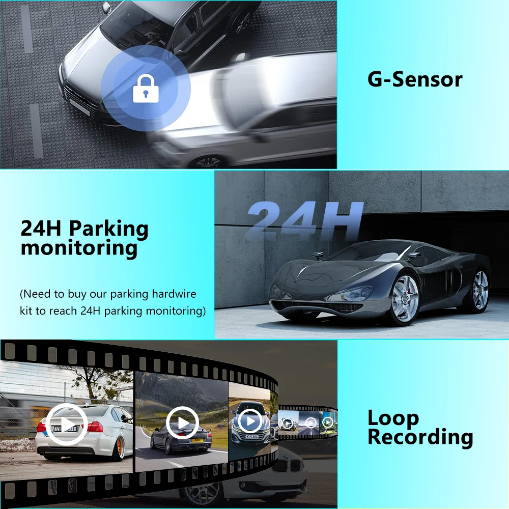 4K Wifi Touch Screen Dual Dash Cam External GPS Car DVR Front and Rear Dash Camera Video Recorder BLACK BOX 2.5F Super Capacitor