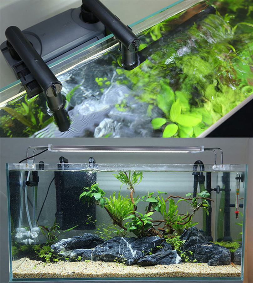 SunSun HBL 801 802 803 Hang On Waterfall Filter Skimmer 500l/h 20-40cm Aquarium Tank 6W Multi-stage Fish Filter Adjustable Flow
