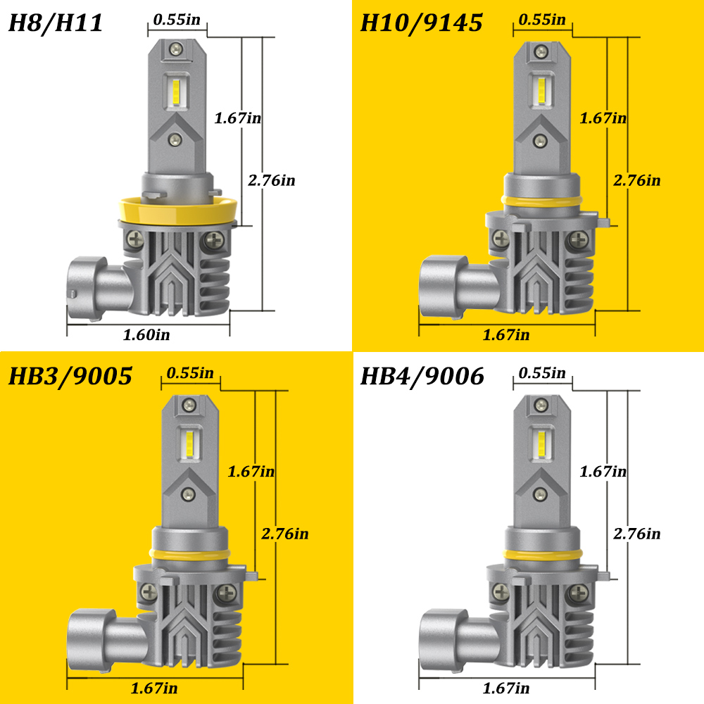 BMTxms 2Pcs Canbus H9 H16JP H8 H11 LED 9005 9006 Led Headlight HB3 HB4 9145 H10 LED DRL Fog Lights 6000K 3000K Dual Color Diode