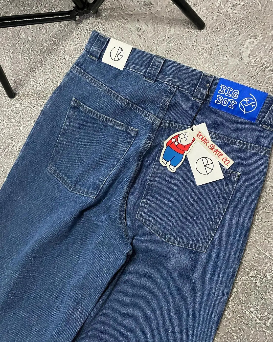 Streetwear Big Boy Jeans Y2K Pants Harajuku Hip Hop Cartoon Embroidery Retro Blue Baggy Jeans Men Women High Waist Wide Trouser 240318