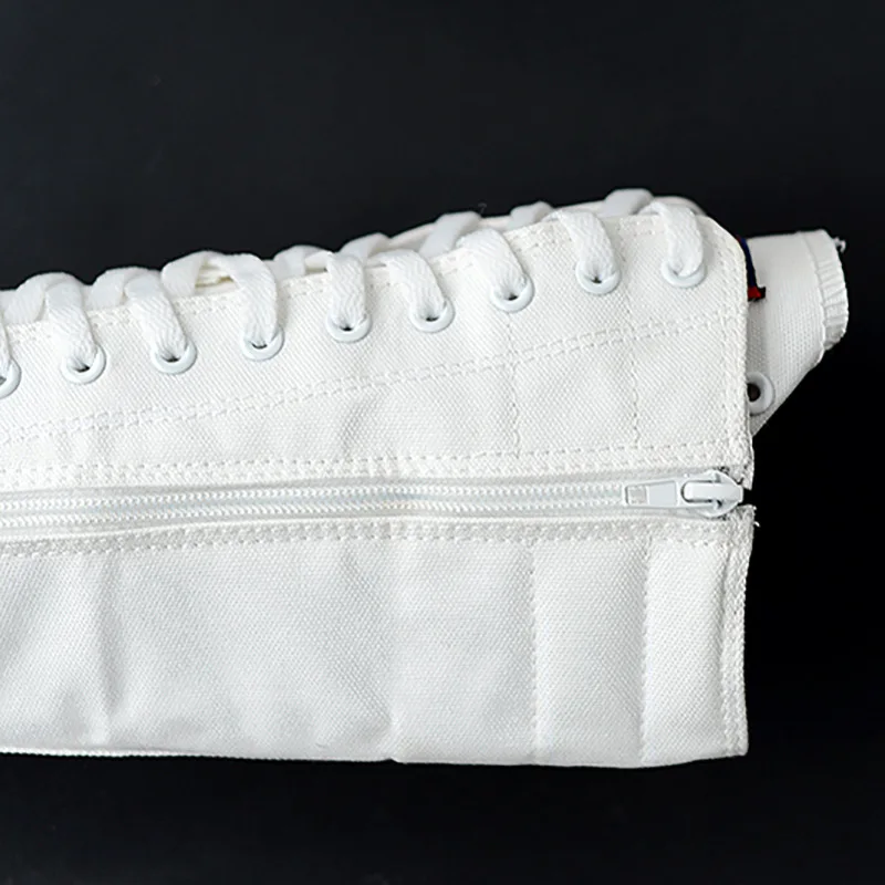 Spring Autumn Women Canvas Shoes Canvas Casual High Top Sneakers Lace-Up Zipper Comfortable Flat Long Boots New
