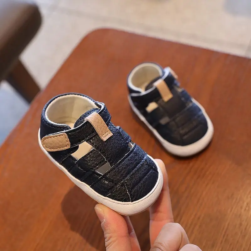 New Baby Sandals Baby Shoes Baby Boy Girl Sandals PU Soft Bottom Sole Anti-Slip Infant First Walker Crib Shoes Newborn Moccasins
