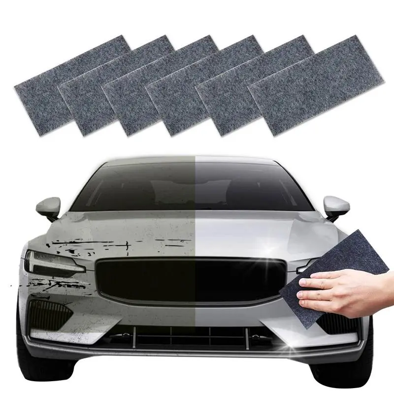 6 Pack Nano Sparkle Cloth 2025 Car Scratch Repair Cloth or Universal Metal new Surface Polishing Anti-Scratch Spray Stubborn Stain Repair