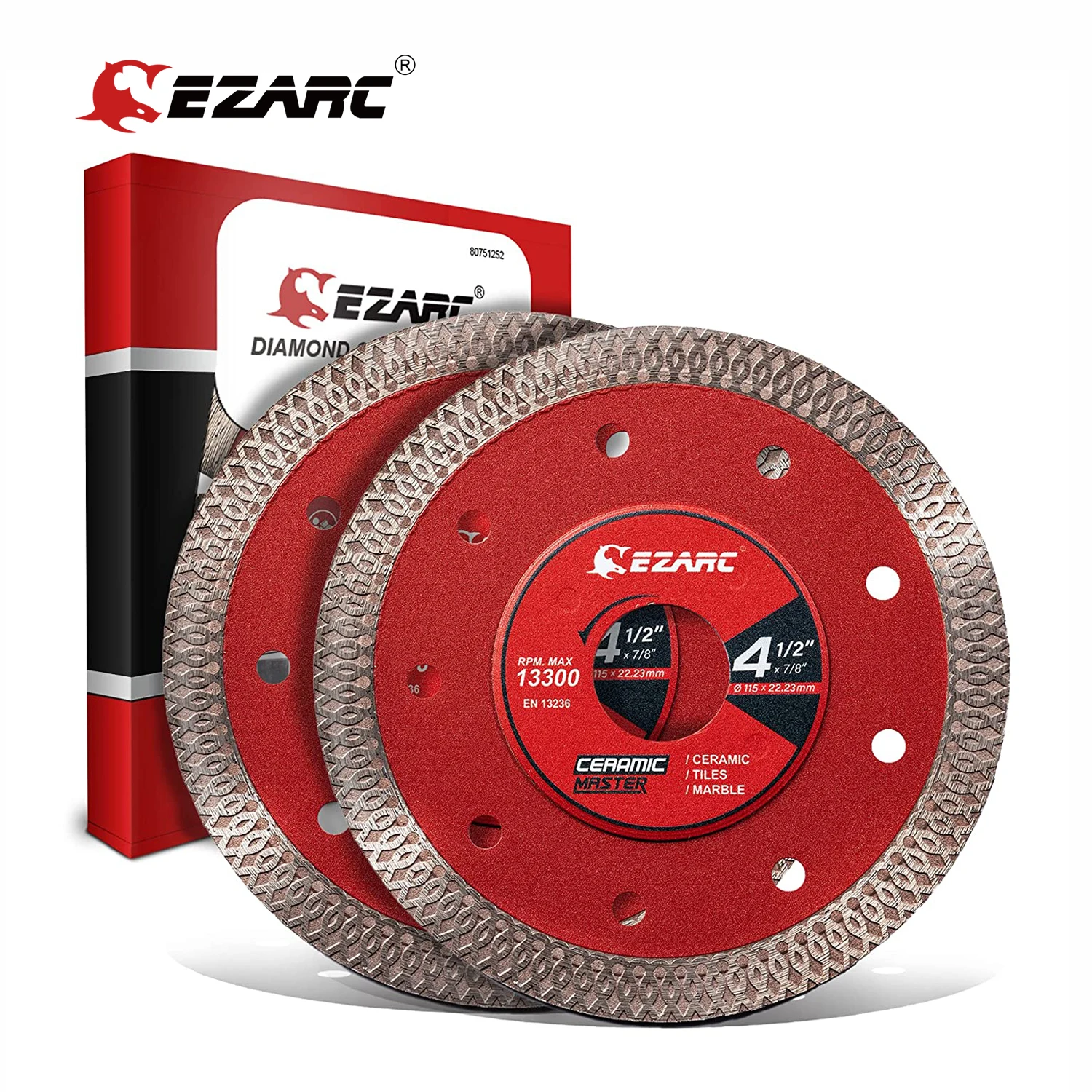 EZARC 2Pcs 115mm new & 125mm Super Thin Dia Saw Blades Dia Tile Blade for Cutting 2025 Porcelain Ceramic Granite Marble Tile