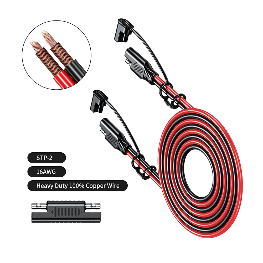 Cable Battery Charging SAE To SAE 12V-36V Solar Plug Cord Dustproof Car 16 AWG Line Solar Auto Battery SAE Power Cable Connector smile