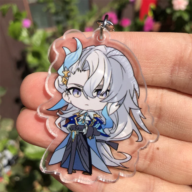 Genshin Impact Neuvillette Wriothesley Lyney Keychain Anime Game Accessories Backpack Pendant Prop Badge