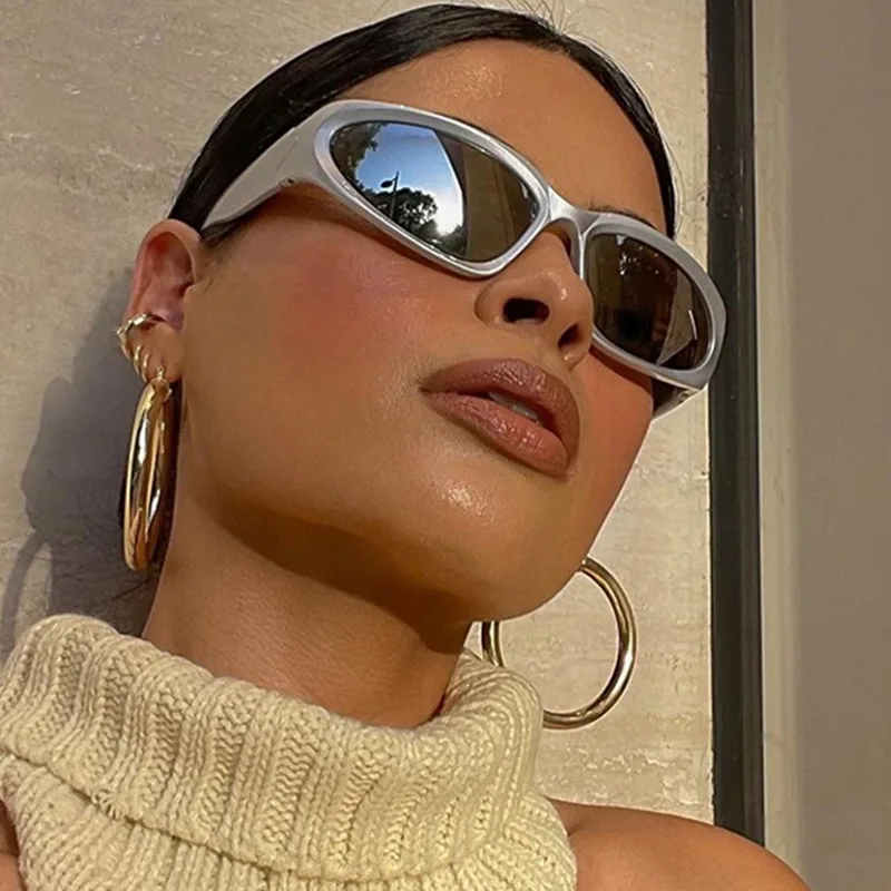 Popular Women Sunglasses 2023 Punk Sunglasses Unique Sports Sun Glasses Men UV400 Goggle Shades Mirror Colorful Y2K Eyewear