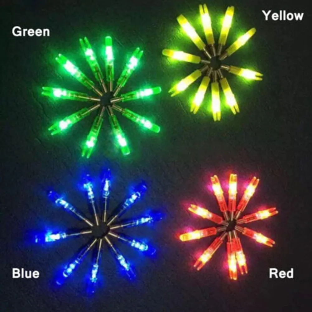 12pcs LED Arrow Nock Tail Multicolor 48 Hours Lighted Nocks 6.2mm Light Weight For Light Accessories