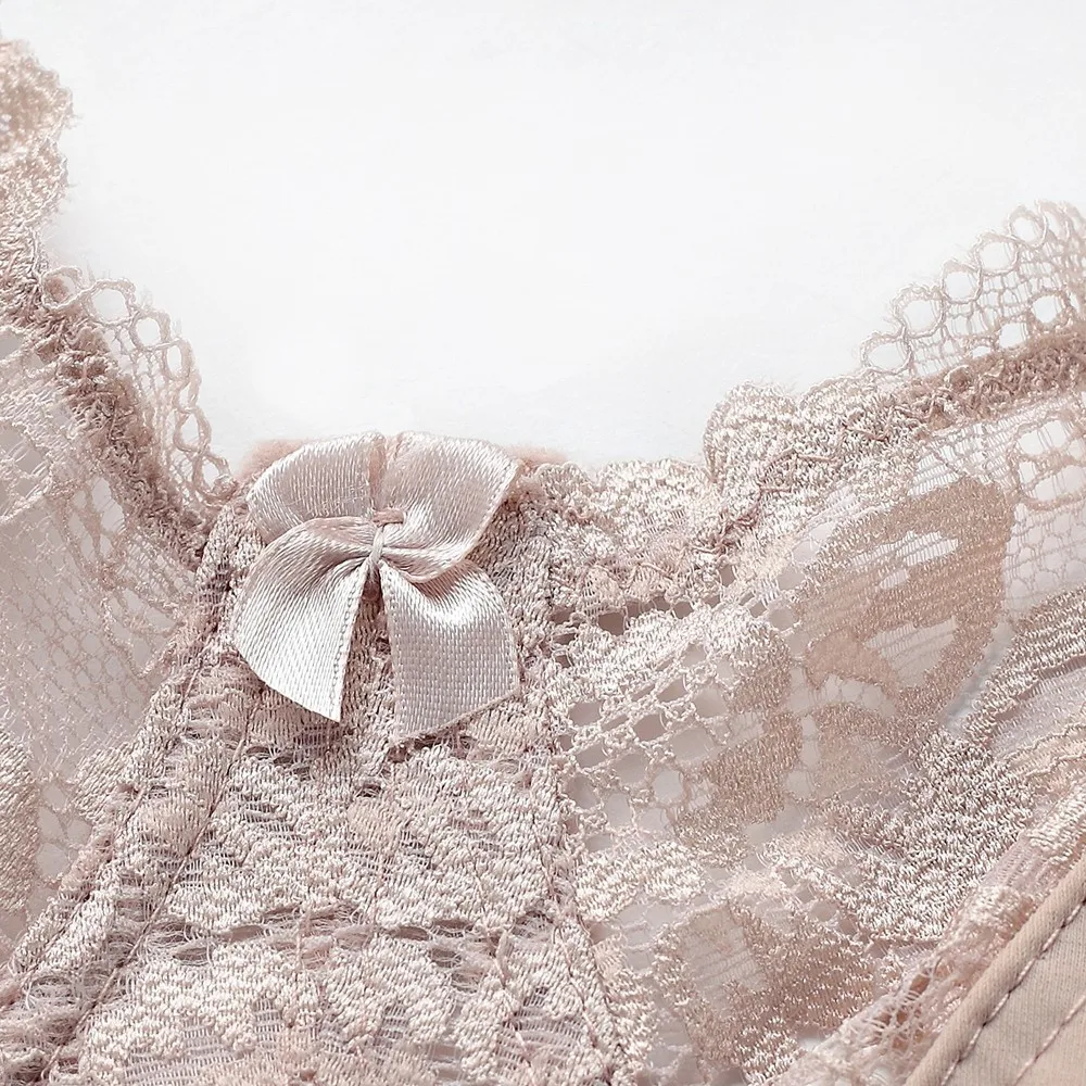 New Lace Perspective Bra Women Sexy Lingerie Underwire Embroidery Floral Bralette Large Size C D new E 2025 80 85 90 95 100 105Sexy Bras