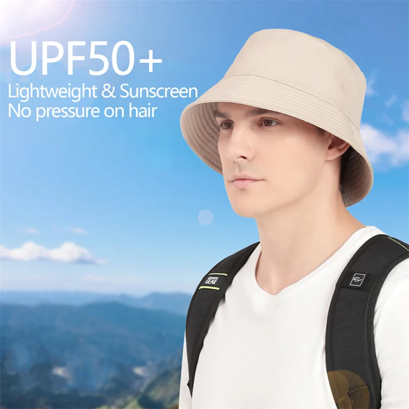 Men's Women's Panama Beach Fishing Sun Cap Unisex Hat Black Solid Color Double-Sided Simple Bob Hip Hop Bucket Hat sun hats