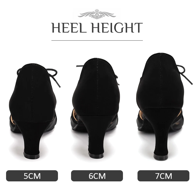 SWDZM New Waltz Dance Shoes Women Rubber Sole Black Modern Dance Shoes Stable Heel Ballroom Tango Latin Shoes For Ladies