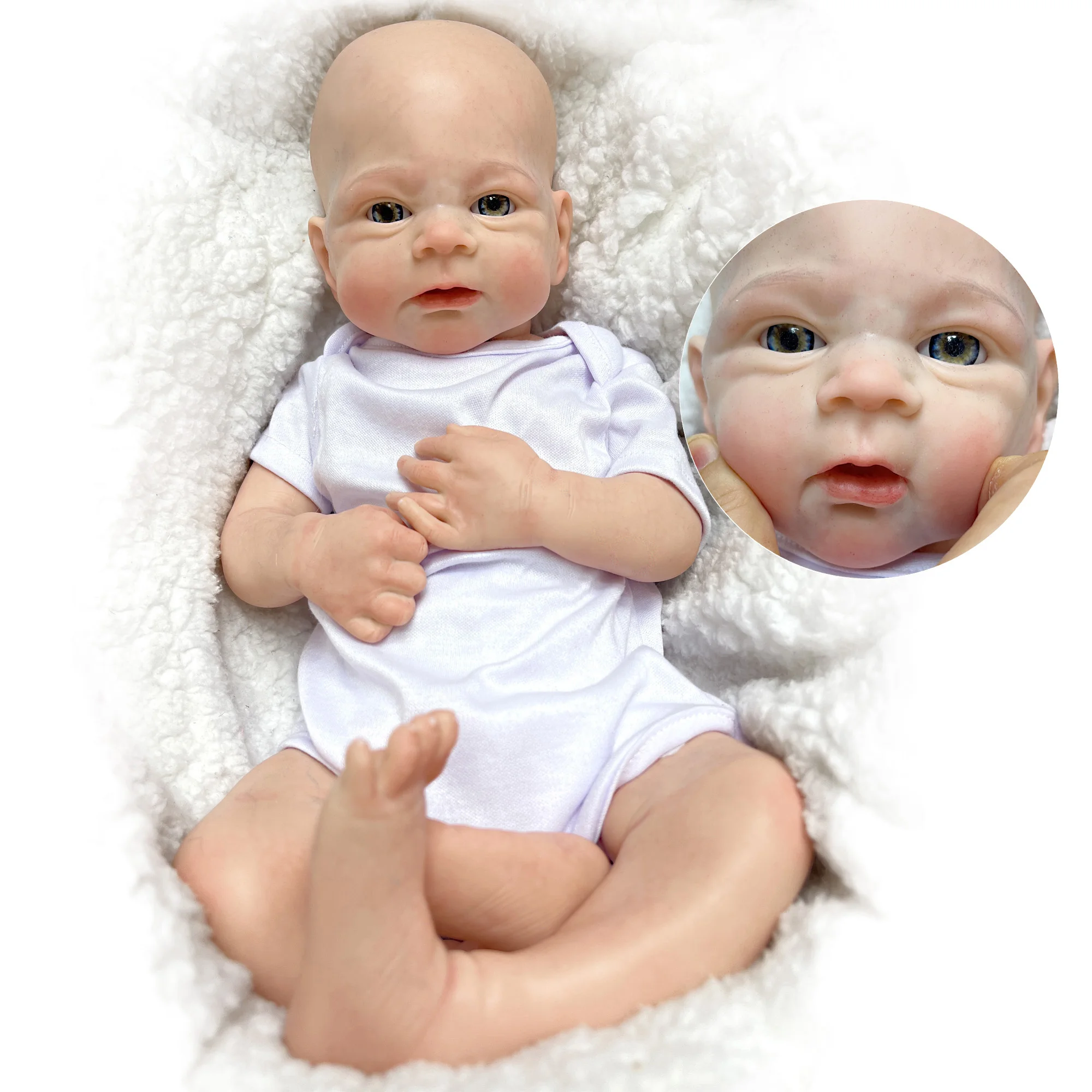 45cm Elijah Solid Silicone Bebe Reborn Girl Handmade 3D Painted Skin and Unpaint Lifelike Real Corpo De Silicone Doll
