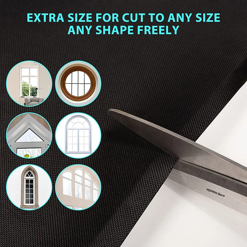 100% Removable Light Blocking Darkest Window Cloth DIY Total Blackout Glass Privacy Darkening Window Tint Black Window Sticker