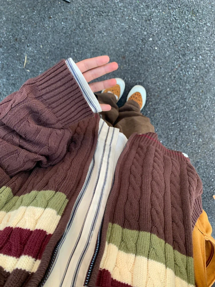 Cardigan Sweater Woman Street Oversized Knitted Pullover 2025 Casual Hip Hop Couple Jumper Haruku new V Neck Cardigan Unisex Cardigan