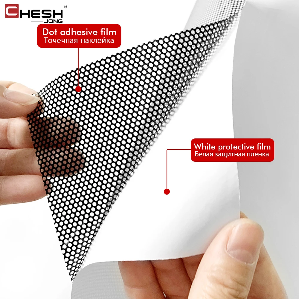 Mesh Film Fly-Eye Black White Vinyl Privacy Window Film Tinting Perforated One-Way Adhesive Glass Wrap Self-Adhesive Window Wrap