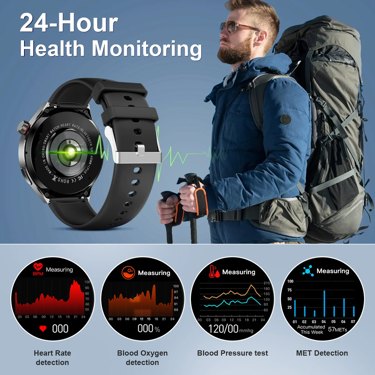 GPS For Huawei Xiaomi NFC Smart Watch Men Watch 4 Pro AMOLED HD Screen Heart Rate Bluetooth Call IP68 Waterproof SmartWatch 2023