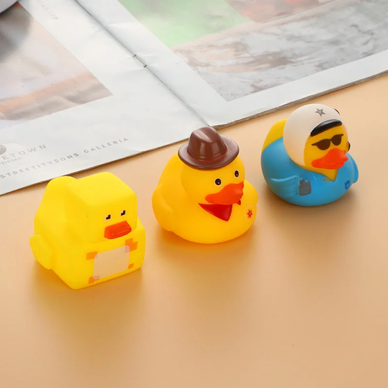 Cute Little Yellow Duck With Squeeze Sound Soft Rubber Float Ducks Play Bath Game Fun Gifts Toy For Children Baby Birthday