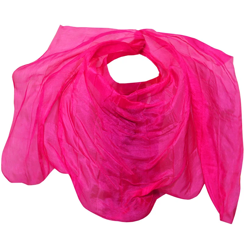 Real Chinese Silk Veil Shawl Women Scarf Costume 2025 Accessory Customized new Handmade Dyed Silk Veil Belly Dance Veil Accessory
