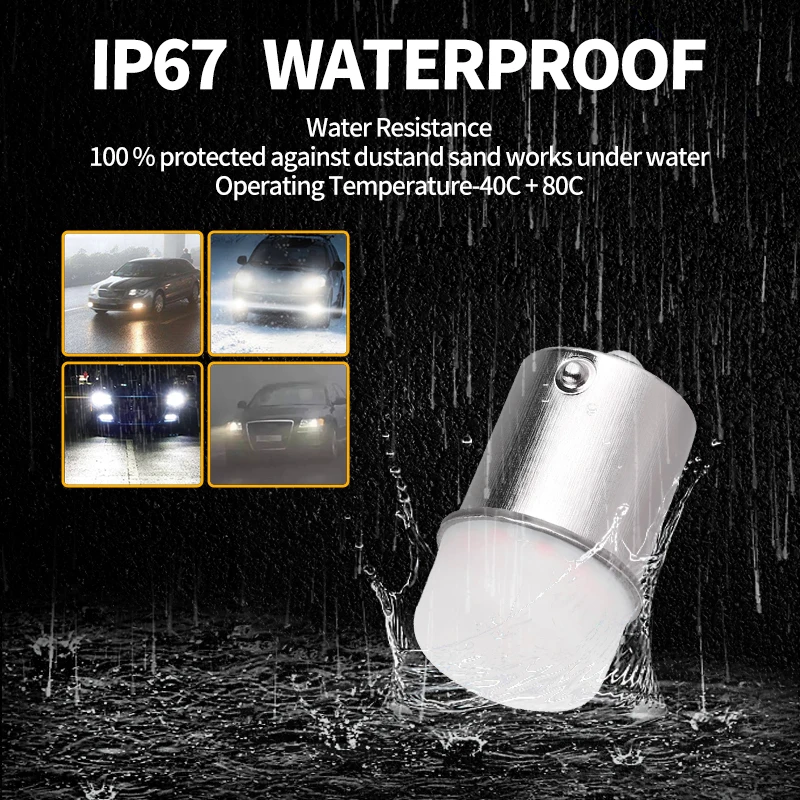 10PCS BA15S P21W 1156 1157 LED Bulb Flashing Turn Signal Light White Super Bright Car Reverse Brake Parking Lamp