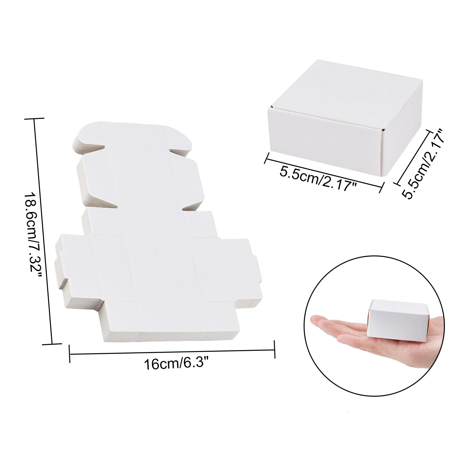 100Pcs Kraft Paper Gift Box Square Folding Packaging Jewlery Storage Display Wedding Birthday Party Candy 55x55x25cm 240327