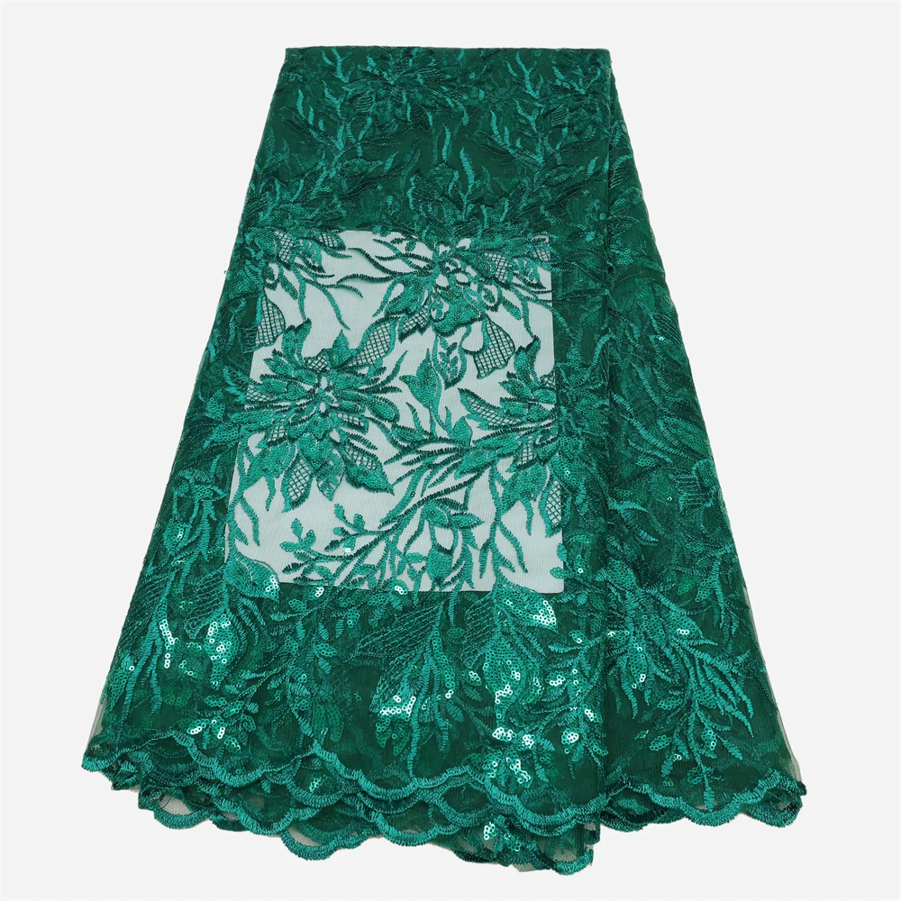 Nigerian Tulle Lace African Lace Fabric With Sequin Embroidery French Mesh Net Lace Fabrics For Wedding Party Material QF3183