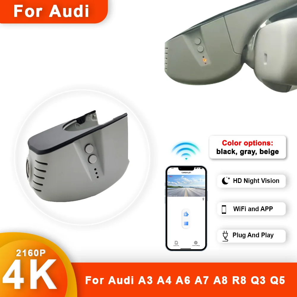 4K Car Dash Cam For Audi A3 A4 A6 A7 A8 Q3 Q5 Q7 R8 2004-2020 Car Camera Video Recorder Dashcam WIFI Car Dvr Recording Devices