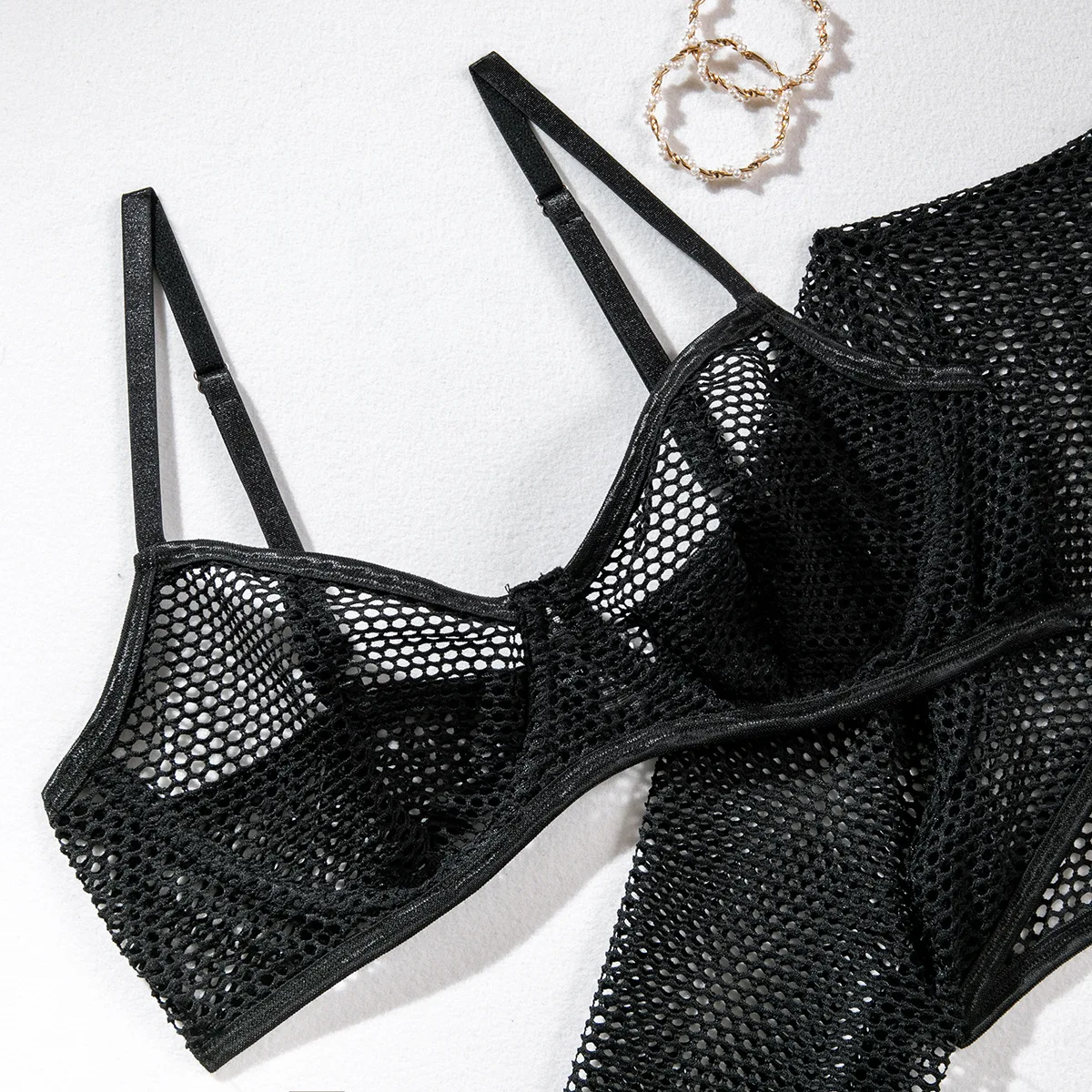 MeiKeDai Mesh Transparent Bra Set Women Sexy Erotic Lingerie Sensual Bra + Panty Underwear Sets Cover Up Sex Woman Underwear