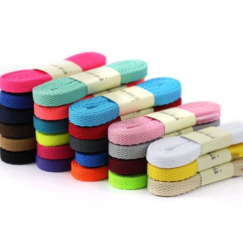 2pcs Thicken Flat Shoe laces Classic Solid Shoelaces for Athletic Running Sneaker Laces Shoes Boot 0.8 CM Width Shoelace String