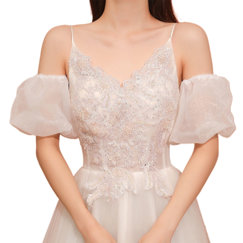 Detachable Bridal Puff Sleeves Wedding Removable Short Sleeves White Handmade Elegant new 2025 Wedding Bridal Arm Decorations