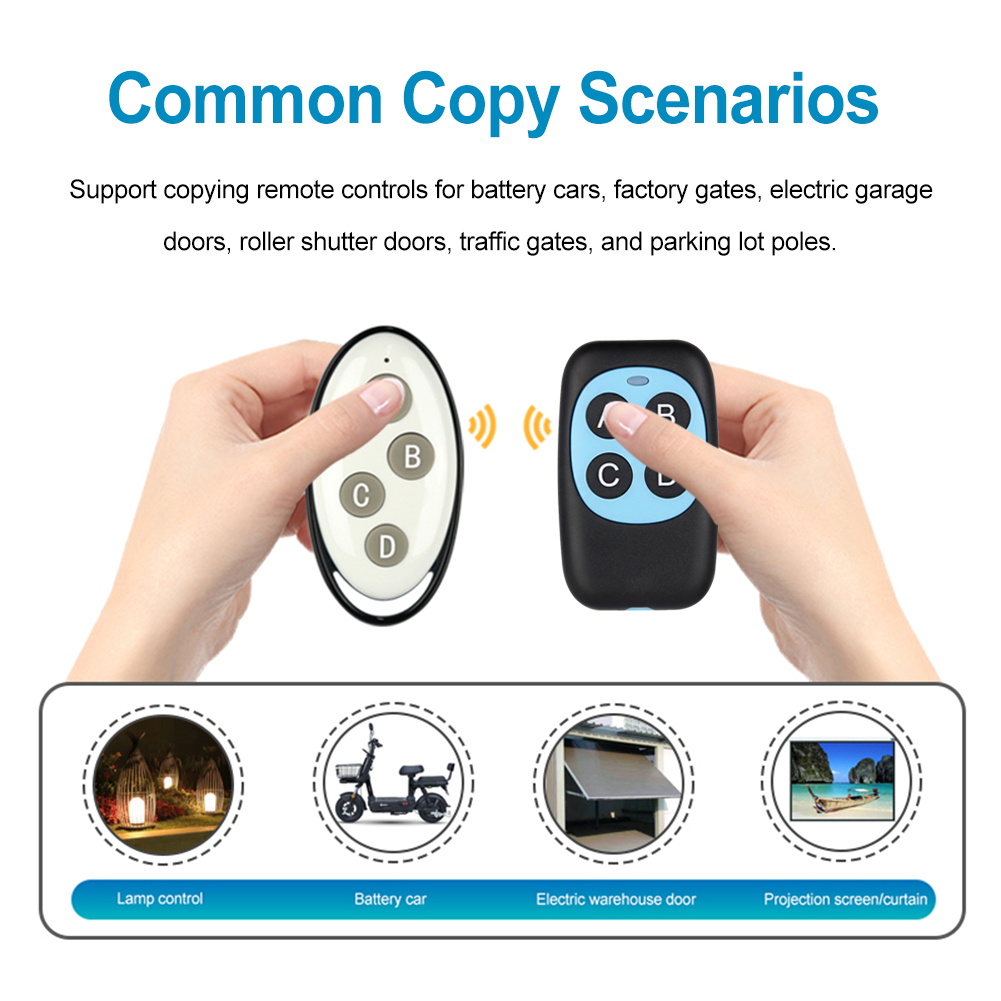 Multi Frequency 250-868Mhz Auto Copy Remote Control Duplicator For Home Electric Garage Door Gate Opener 433 315 Mhz Fixed Code