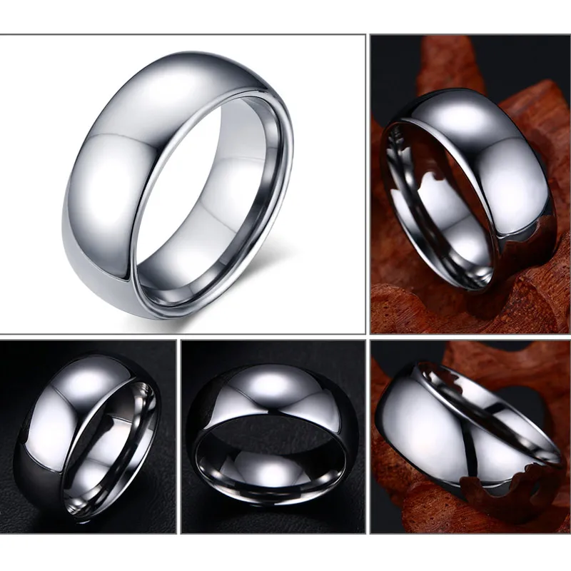 Vnox Classic Men Rings 2025 Real Tungsten Male new Wedding Jewelry Hand polished High Quality