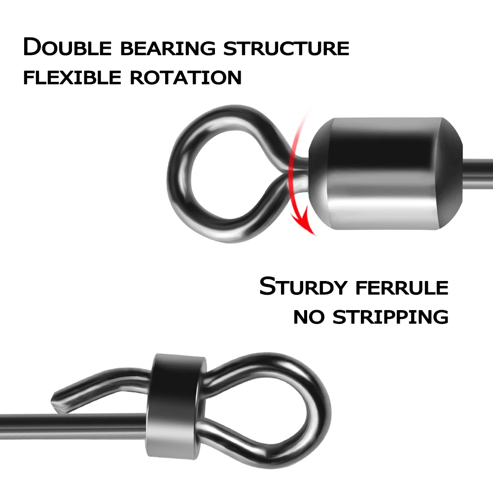new Fishing 2025 Rolling Swivel Snap Fishing Hook Fast Connector Solid Rings Fishing Line Quick Link Carp Wear-resistant Rustproof Brass