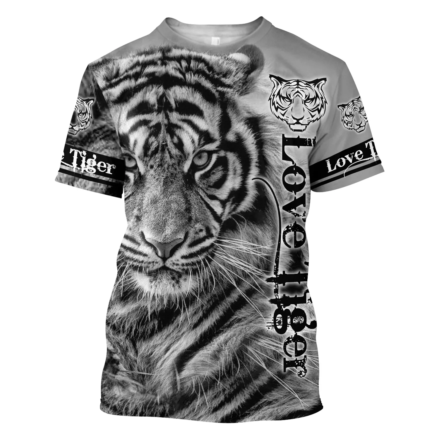 3D Tiger Print T Shirt For Men 2025 Boutique Animal Graphic T-Shirts Summer Trend Haruku Oversized new Short Sleeve Leisure O-neck Tops