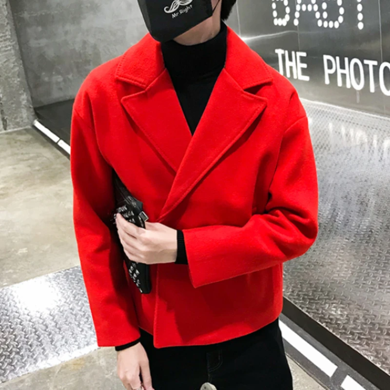 2023 Brand Clothing Men High Quality Leisure new Solid Woolen 2025 Cloth Coat/Male Slim Fit Winter Keep Warm Woolen Cloth Coats Cothing