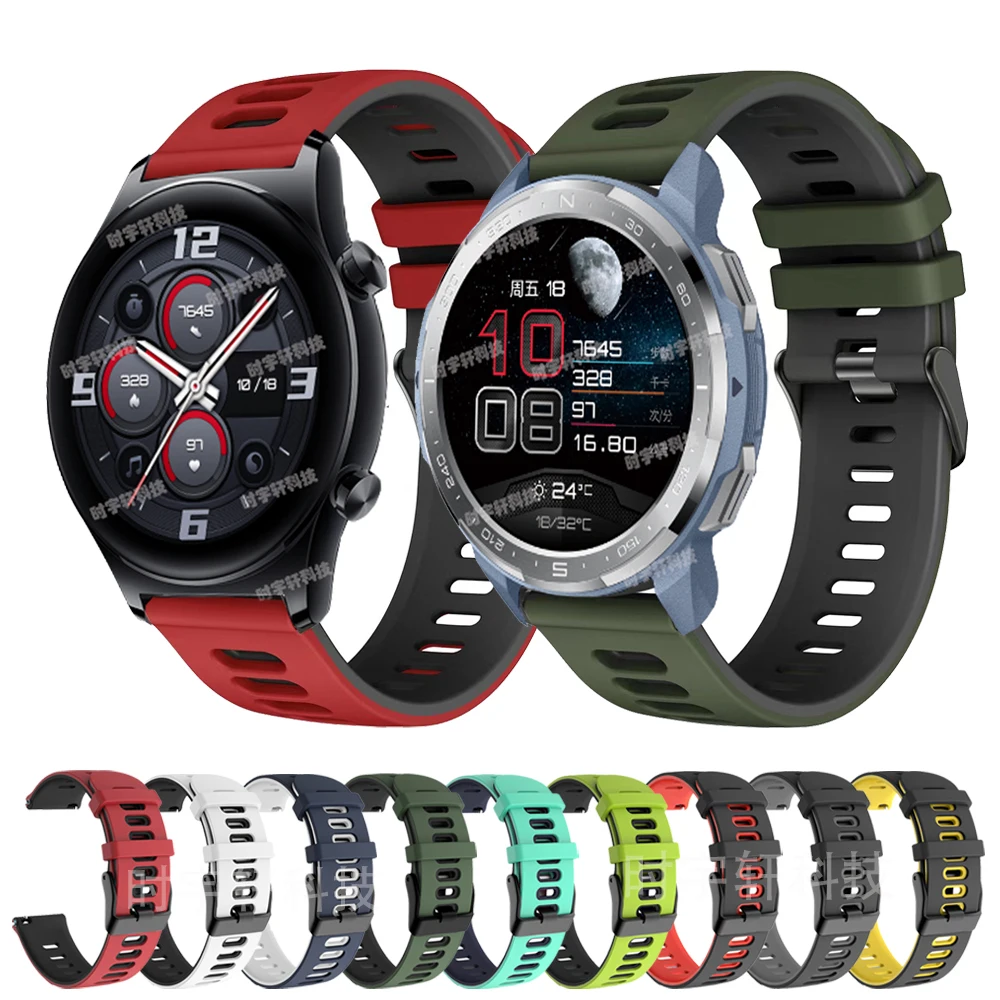 22mm Strap For Honor Watch GS 3 / GS Pro Silicone Quick Release Sport Band For Huawei GT 2 2E / Honor Magic 1 2 46mm Bracelet