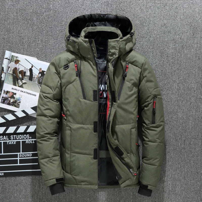 New High Quality White Duck Thick Men's 2025 Down Jacket new Snow Parkas Male Warm Hooded Windproof Winter Down Jacket Outerwear