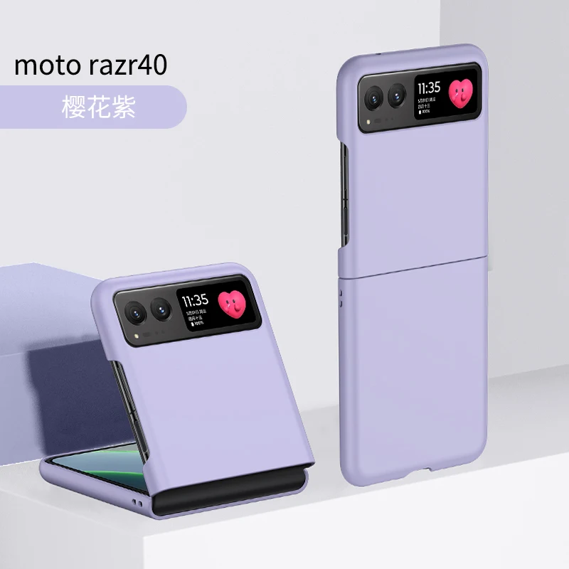 For Motorola Razr 40 Moto Razr40 Case Luxury Solid Color Ultra-thin Skin-Friendly Folding Shockproof Hard Back Cover Accessories