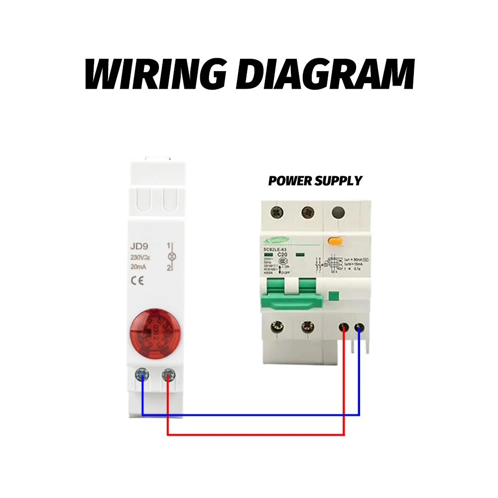 Din Rail Mount LED Signal Lamp Series AC/DC 24V 220V Indicating Pilot Lights JD9