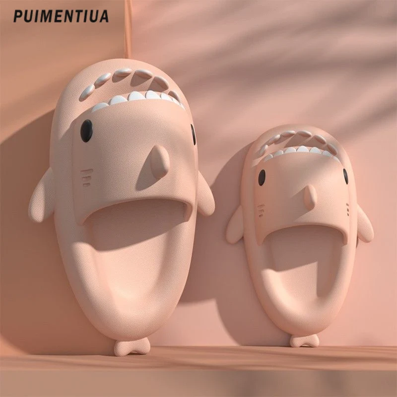 Summer Shark Slippers Women Shark Slides Men Bathroom Flip Flops Adult Kids Home Anti-Skid Flat Shoes Couple Beach Funny Sandals